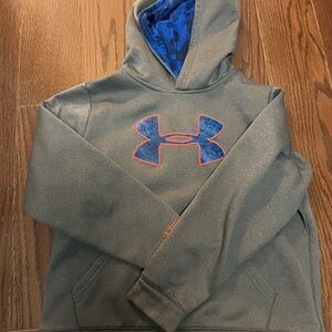 YLG Under Armour Gray Hoodie with Blue Camo Lining